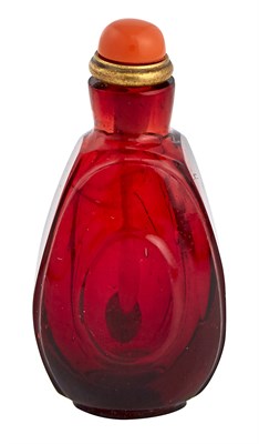 Lot 116 - Chinese Miniature Ruby Red Glass Snuff Bottle...