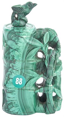 Lot 651 - Chinese Malachite Snuff Bottle Carved in...