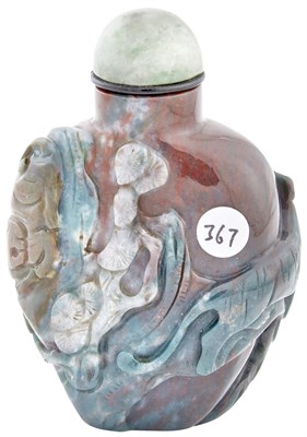 Lot 652 - Chinese Jasper Snuff Bottle The tapered ovoid...