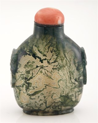 Lot 242 - Chinese Moss Agate Snuff Bottle Qing Dynasty...