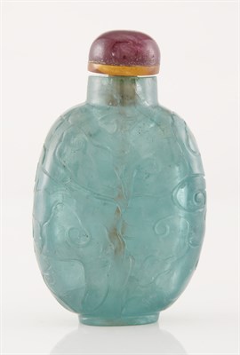 Lot 280 - Chinese Fluorite Snuff Bottle Of flattened...