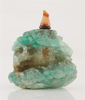 Lot 279 - Chinese Green Quartz Snuff Bottle Organically...
