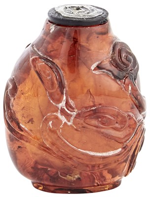 Lot 655 - Chinese Amber Miniature Snuff Bottle The...