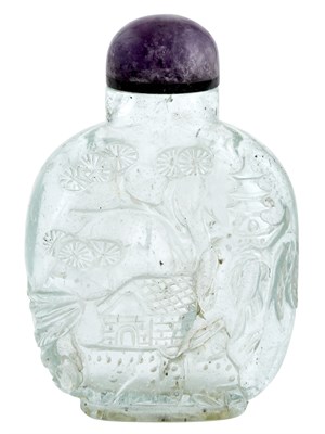 Lot 96 - Chinese Aquamarine Snuff Bottle Of rounded...