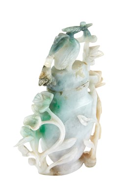 Lot 129 - Chinese Jade Covered Vase The tapering form...