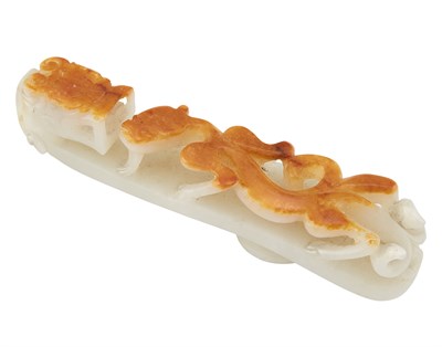 Lot 123 - Chinese Jade Belthook The elongated form...