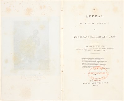 Lot 8 - CHILD, LYDIA MARIA An Appeal in Favor of that...