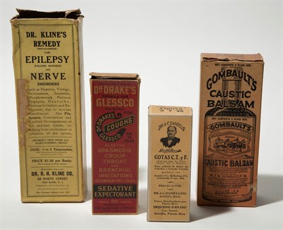 Lot 174 - Group of Four 'Quack' Medicine Bottles Glass...