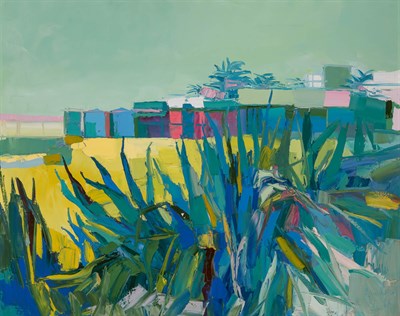 Lot 136 - Nicola Simbari Italian, 1912-2012 Beach in...