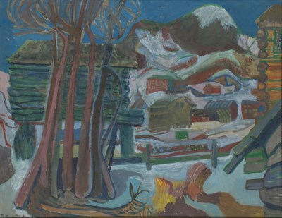 Lot 55 - Bruno Krauskopf German, 1892-1960 Log House in...