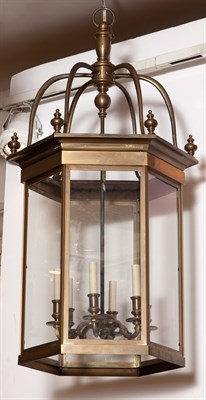 Lot 355 - Georgian Style Brass Hall Lantern Height 48...