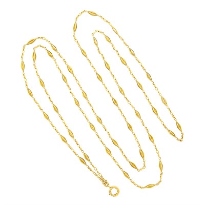 Lot 306 - Long Antique Gold Chain Necklace, France