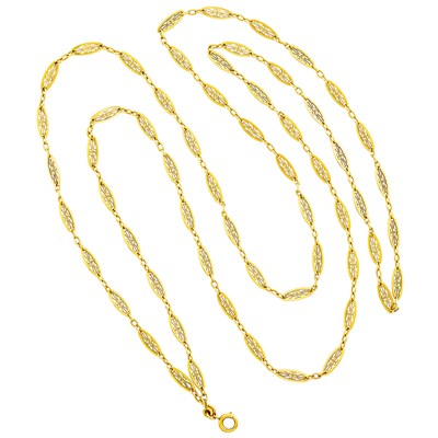 Lot 76 - Long Antique Gold Chain Necklace, France