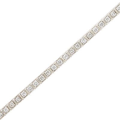 Lot 326 - White Gold and Diamond Straightline Bracelet