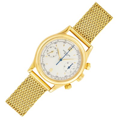 Lot 63 - Patek Philippe, Gold Chronograph Wristwatch, Ref. 1463