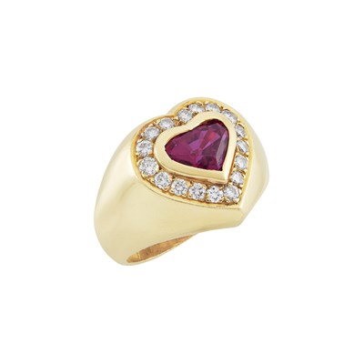 Lot 1631 - Gold, Ruby and Diamond Ring