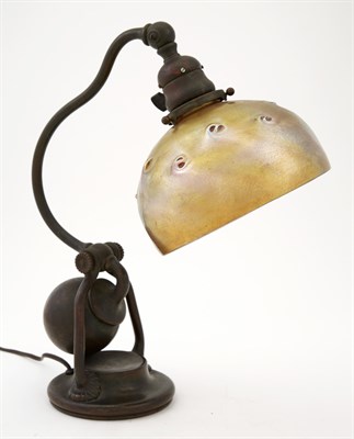 Lot 240 - Tiffany Studios Bronze and Hand-Blown Gold...