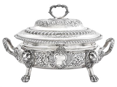 Lot 286 - George III Sterling Silver Covered Soup Tureen...