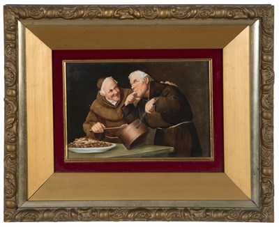 Lot 525 - Continental Framed Painted Porcelain Plaque...