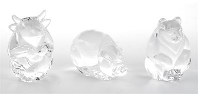 Lot 500 - Group of Five Steuben Colorless Glass Table...