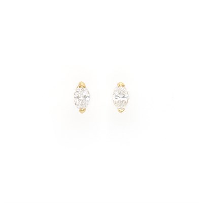 Lot 1097 - Pair of Gold and Diamond Stud Earrings