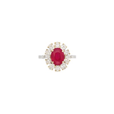 Lot 89 - White Gold, Ruby and Diamond Ring