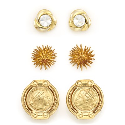 Lot 1416 - Group of Yellow and Rose Gold, Gold-Filled, Diamond, Citrine, Coral and Simulated Stone Jewelry