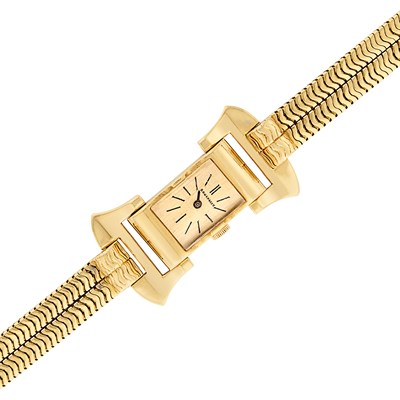 Lot 104 - Double Strand Gold Snake Chain Wristwatch, Boucheron, Paris