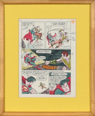 Lot 269 - Framed Group of Superman Comic Color Test...