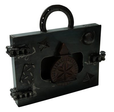 Lot 56 - Folk Art Metal Attache Case Signed Robuste...