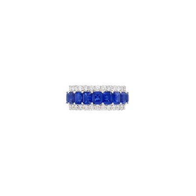 Lot 79 - White Gold, Sapphire and Diamond Ring