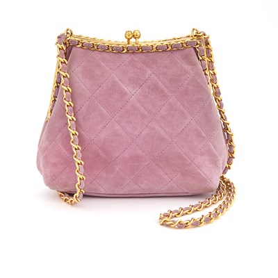 Lot 2106 - Chanel, Light Purple Suede Evening Bag