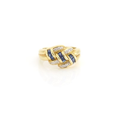 Lot 1527 - Gold, Sapphire and Diamond Ring