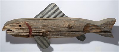 Lot 68 - Folk Art Driftwood Fish Hanging, with...
