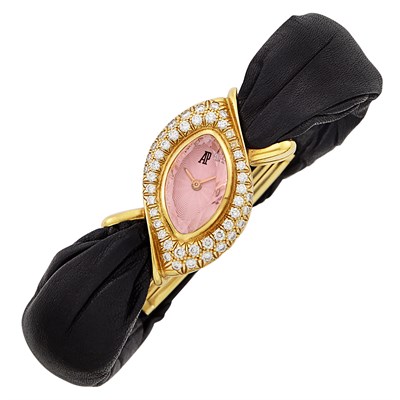 Lot 201 - Gold, Pink Tourmaline, and Diamond Wristwatch, Audemars Piguet