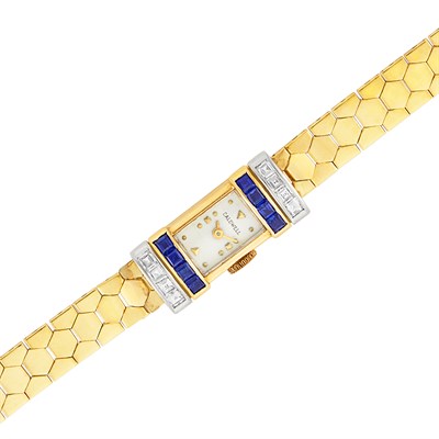 Lot 489 - Gold, Sapphire and Diamond Wristwatch, Caldwell