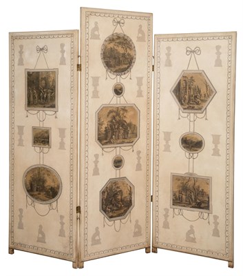 Lot 180 - Neoclassical Style Painted and Print-Mounted...