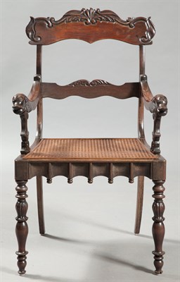 Lot 586 - Pair of Colonial Hardwood Armchairs Each with...