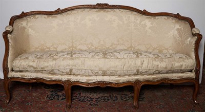 Lot 207 - Louis XV Beechwood Settee Height 38 inches,...