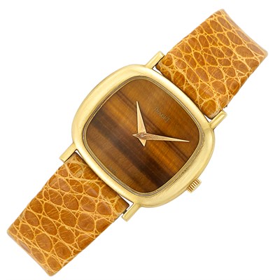 Lot 280 - Gold and Tiger's Eye Wristwatch, Piaget