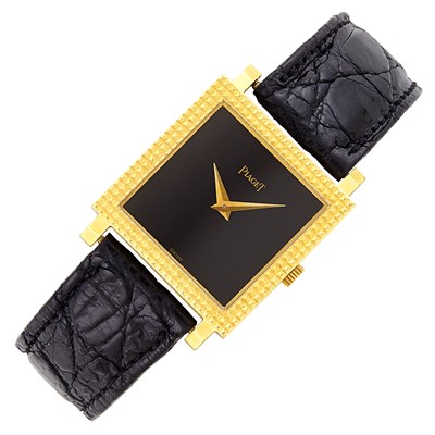 Lot 247 - Gold Wristwatch, Piaget, Retailed by Jean Eté, France