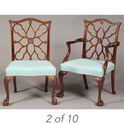 Lot 424 - Set of Ten George II Style Mahogany Dining...