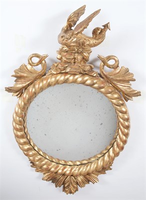 Lot 110 - George IV Giltwood Convex Mirror Height 37...