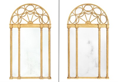 Lot 348 - Pair of George III Style Giltwood Pier Mirrors...