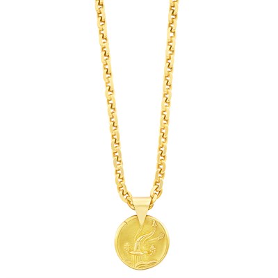 Lot 206 - Gold Aquarius Pendant, Van Cleef & Arpels, France, with Gold Chain Necklace