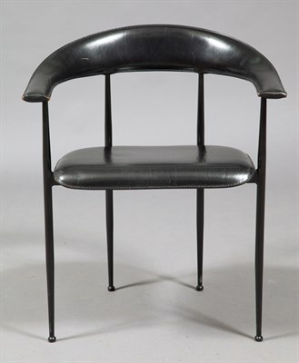 Lot 316 - Pair of French Black Leather and Metal Open...