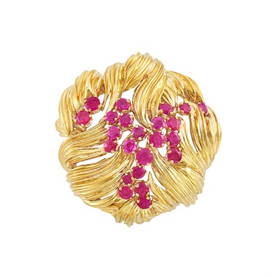 Lot 116 - Gold and Ruby Brooch, Tiffany & Co.