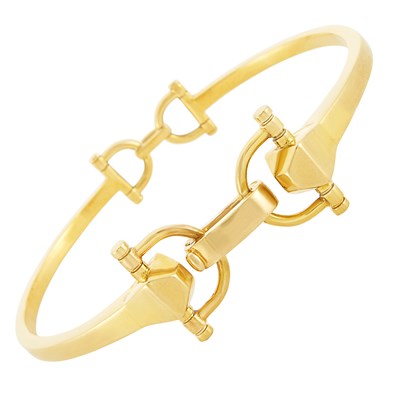 Lot 14 - Gold Stirrup Bangle Bracelet, Gucci