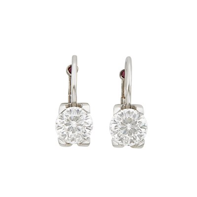 Lot 325 - Pair of White Gold and Diamond 'Cento' Earrings, Roberto Coin
