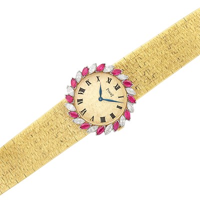 Lot 300 - Gold, Ruby and Diamond Wristwatch, Piaget